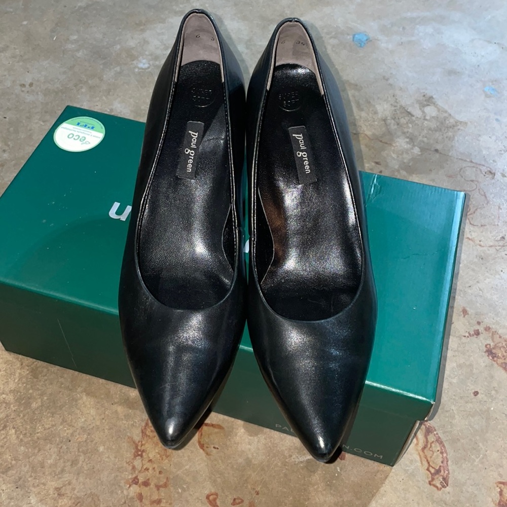Paul Green Black Leather Heels